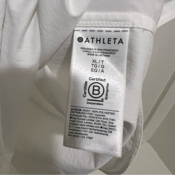 Athleta Midday Relaxed White Poplin Button Down Shirt XLT - Picture 3 of 5